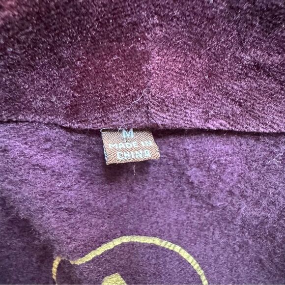 Adrienne Vittadini Cardigan Open Shawl Collar Purple Velour Womens Size Medium - Picture 10 of 13